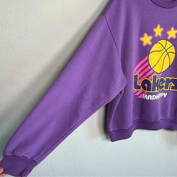 Madhappy Purple Yellow Lakers Heritage Crewneck Sweatshirt Medium - Picture 3 of 9